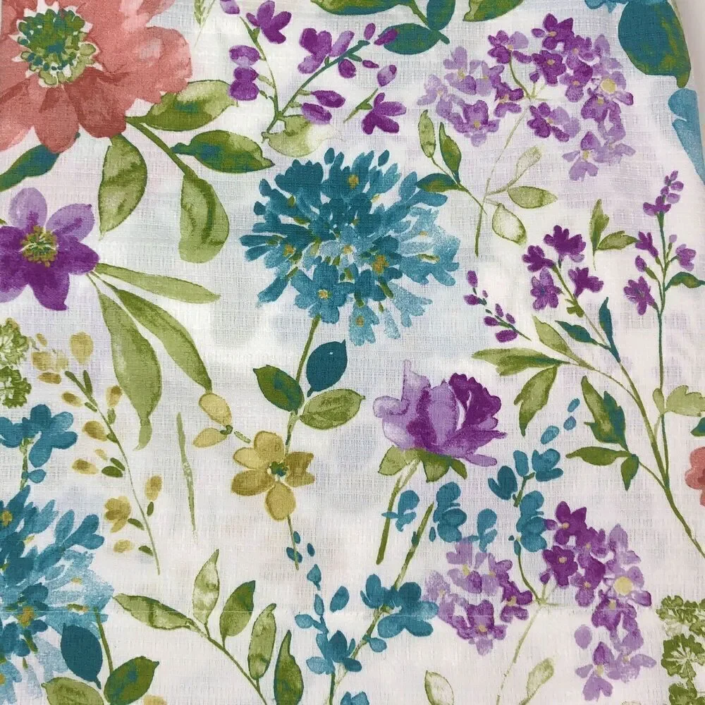 VALERI Floral Window Panels Drapes Curtains 50x96 Grannycore Cottage Colorful